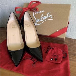 Christian Louboutin Black Patent Pumps Size 40